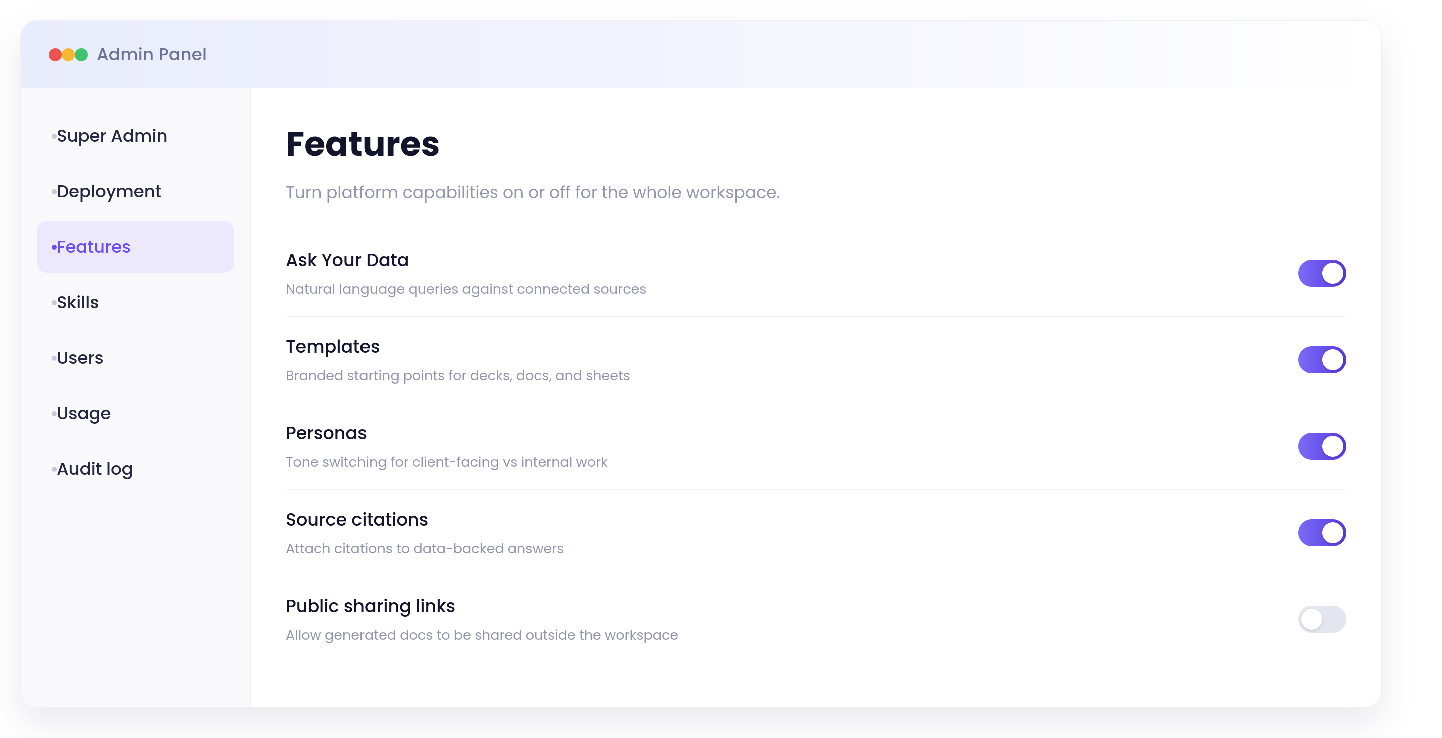 Features preview