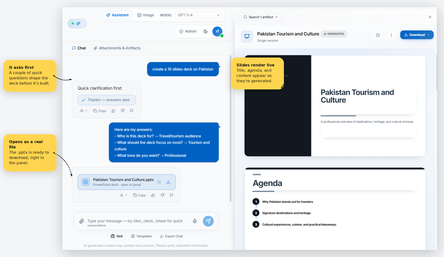 Slides output preview