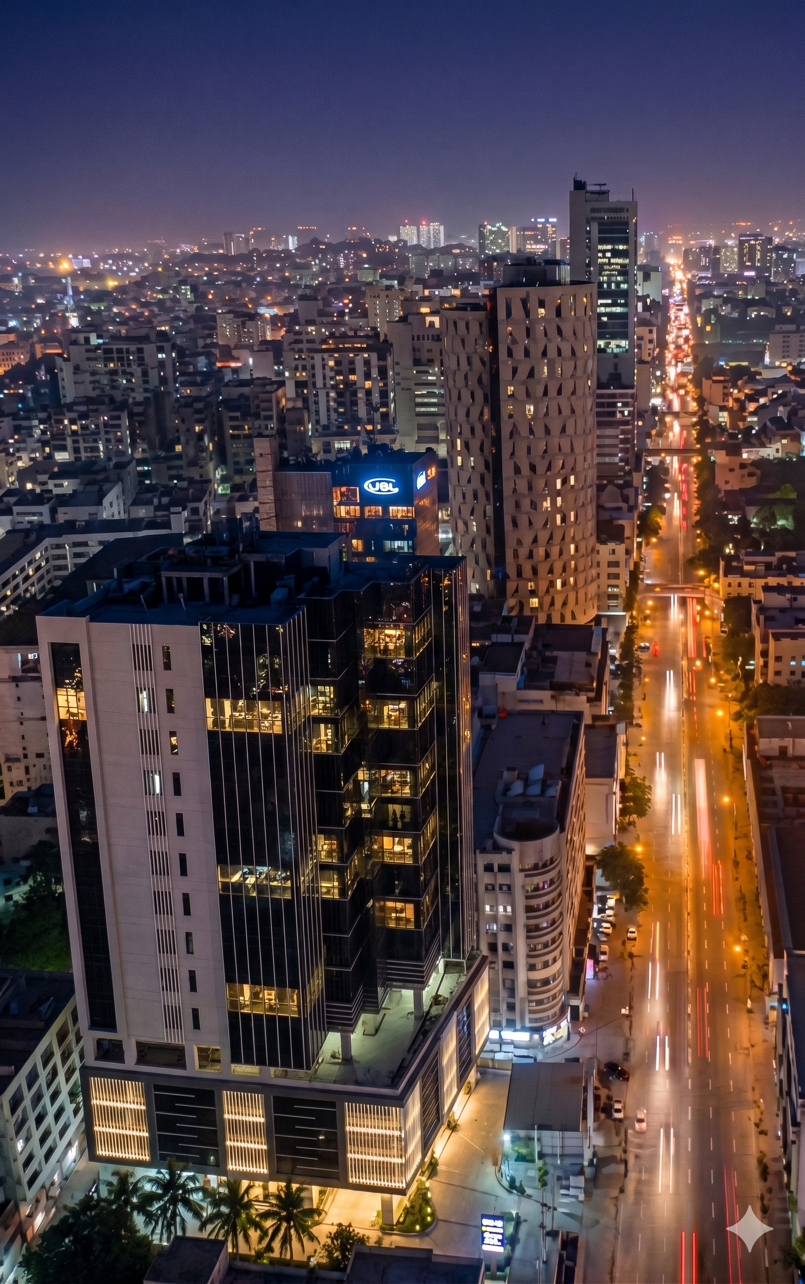 Karachi city skyline at night