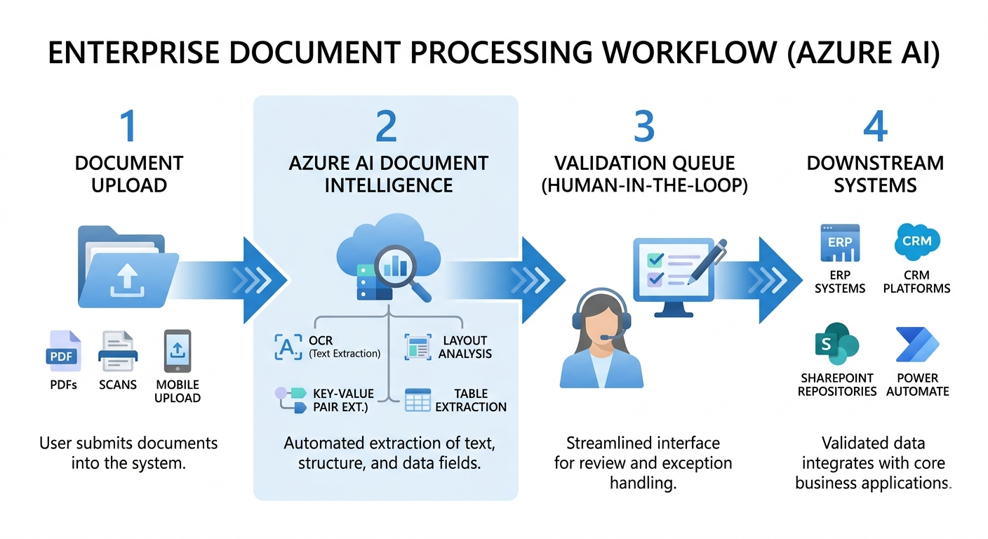 Enterprise document processing workflow powered by Azure AI Document Intelligence