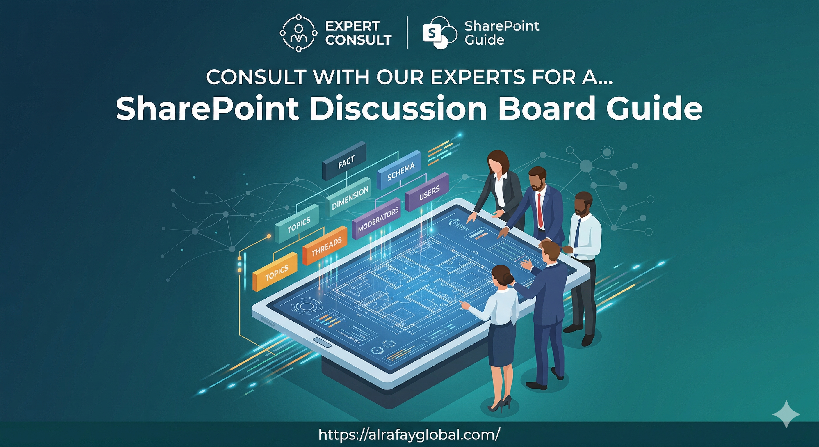 SharePoint discussion board interface with threaded conversations and replies