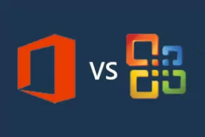 Office 365 vs Microsoft 365 comparison chart showing feature differences