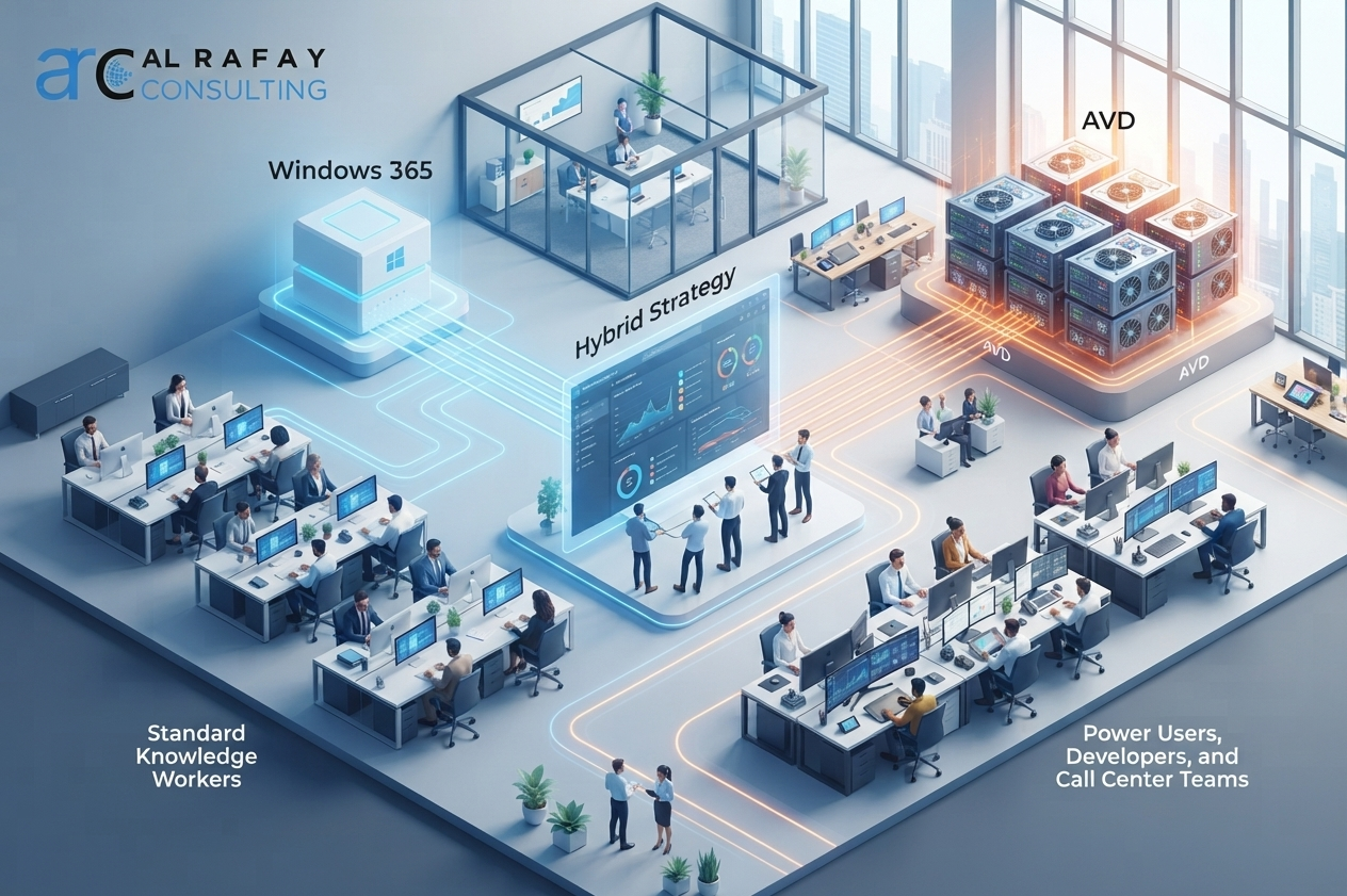 Persona-based decision matrix for AVD versus Windows 365
