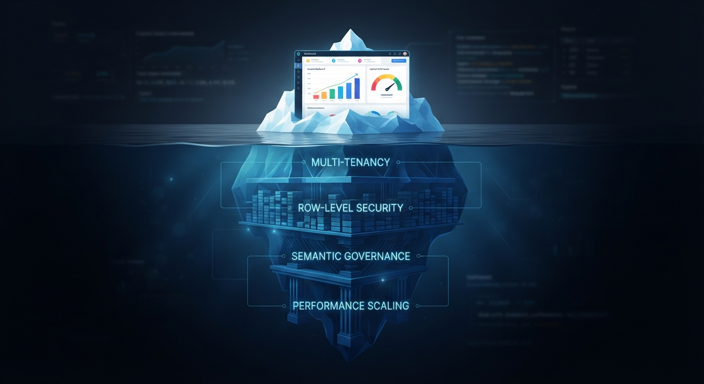 Multi-tenant embedded BI security architecture with RLS and OLS