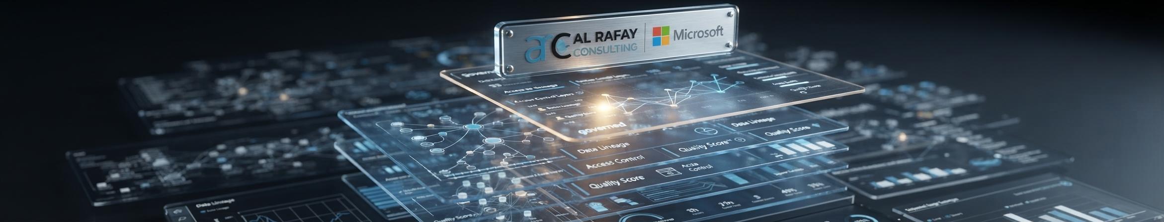 ARC and Microsoft branded data engineering control panels representing governed analytics architecture