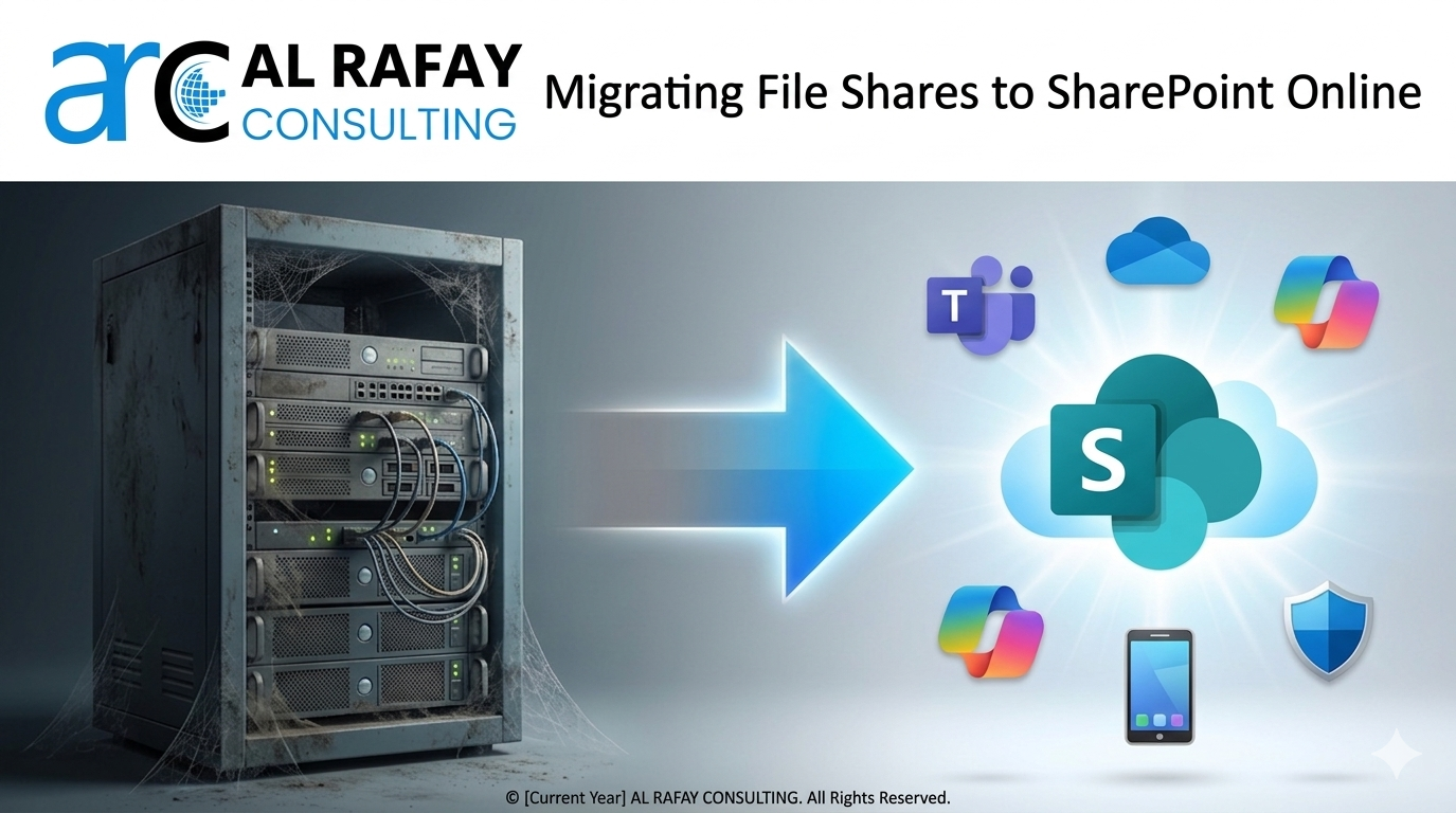 Migrating file shares to SharePoint Online — legacy on-premises file server modernized into Microsoft 365 SharePoint Online cloud storage