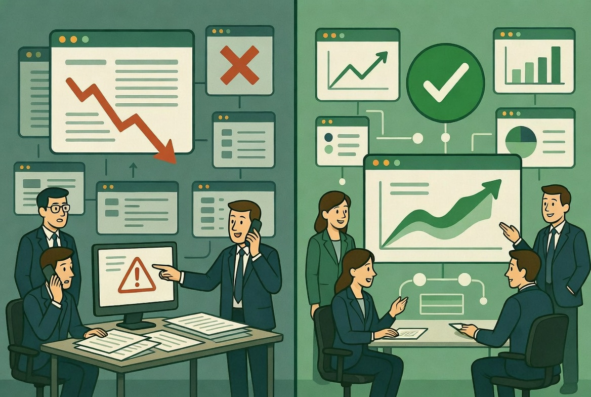 Comparison of disconnected operations versus integrated systems with improved business outcomes