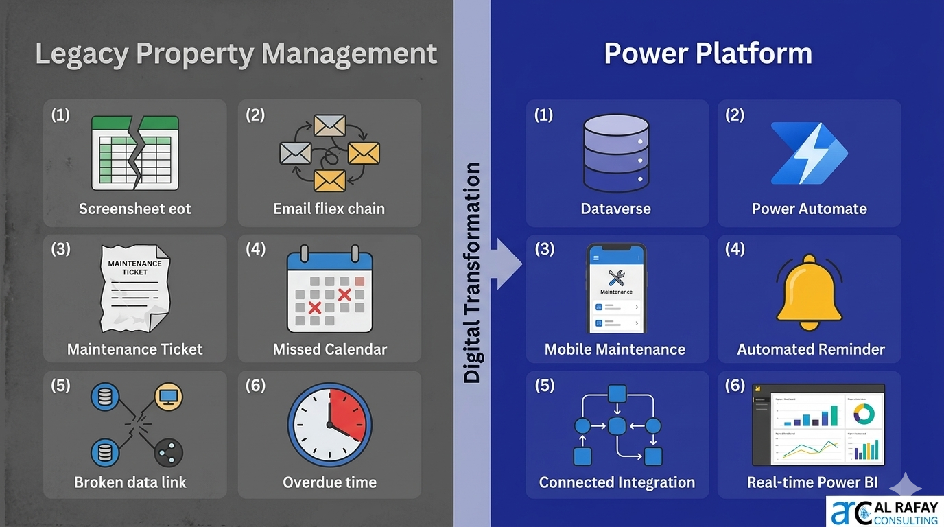 Property management challenges: disconnected systems, manual workflows, and legacy tools struggling to scale