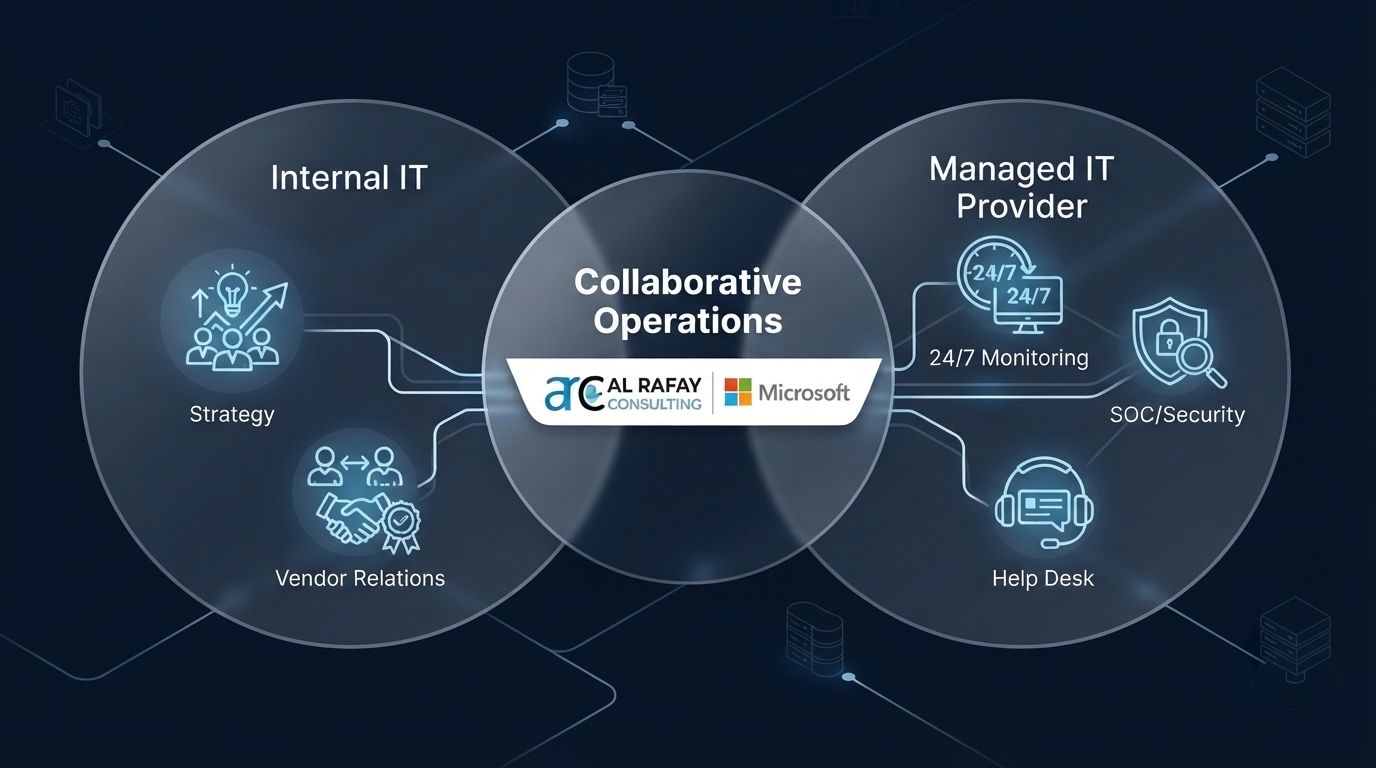 Break-fix support versus managed IT services comparison graphic