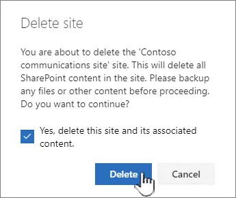 deleting the site